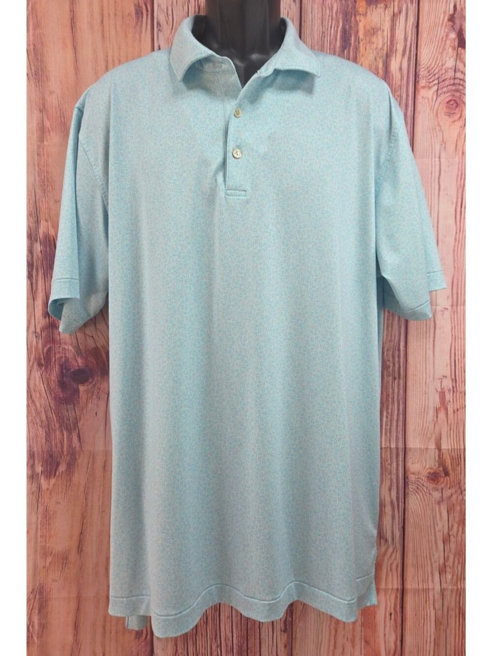 Peter Millar Summer Comfort Light Blue Polo Shirt XL 3-Button Stretch Golf Shirt